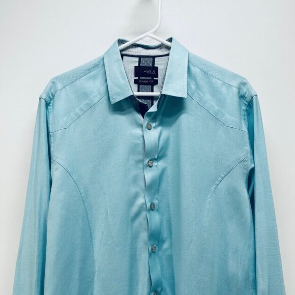 Eigth X Shirt Size L Men’s Premium Classic Fit Blue Long Sleeve Button Up - Picture 2 of 10